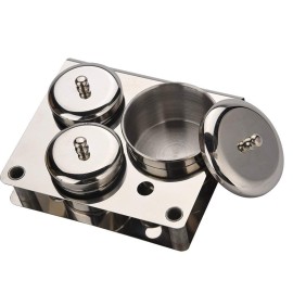 3 Pieces Nail Art Equipment Cup Bowls Stainless Steel Acrylic Liquid Powder Cup Stainless Steel Nail Powder Holder Container with Lids for Nail Art Tools
