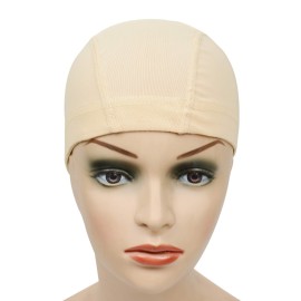 YANTAISIYU 5 Pcs/Lot Blonde Wig Caps Mesh Cap with Wide Elastic Band Stretchable Hairnets Wig Cap for Making Wig Mesh Dome Cap for Wigs (Mesh Cap M)