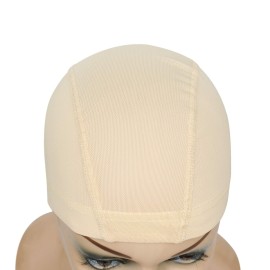 YANTAISIYU 5 Pcs/Lot Blonde Wig Caps Mesh Cap with Wide Elastic Band Stretchable Hairnets Wig Cap for Making Wig Mesh Dome Cap for Wigs (Mesh Cap M)