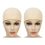 YANTAISIYU 2 Pcs/Lot Mesh Wig Caps with Wide Elastic Band Dome Cap for Wigs Making (Blonde Mesh Cap L)