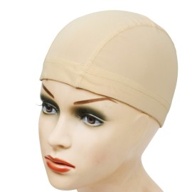 YANTAISIYU 2 Pcs/Lot Mesh Wig Caps with Wide Elastic Band Dome Cap for Wigs Making (Blonde Mesh Cap L)