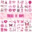 Pink Ribbon Temporary Tattoos Breast Cancer Awareness Tattoos,Fake Waterproof Pink Ribbon Tattoos Breast Cancer Awareness Party Favor Supplies(8 Sheets)