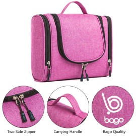 bago Travel Toiletry Bag for Women and Men - Large Waterproof Hanging Large Toiletry Bag for Bathroom and Travel Bag for Toiletries Organizer - Makeup Bag (SnowPurple)