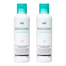 LA\'DOR Keratin LPP Damage Care Shampoo w/Proteins & Plant Oils - pH Balanced Sub Acidic for Dry Damaged Frizzy Coarse Thinning Hair - NO Silicone, Paraben, Sulfate, Alcohol 5.07 Fl Oz (2pcs) LADOR