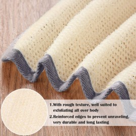 Tatuo 5 Pcs Exfoliating Face and Body Wash Cloths Towel Weave Bath Cloth Exfoliating Scrub Cloth Massage Bath Cloth for Women and Men, 10.63 x 9.05 Inch (Gray Edge)
