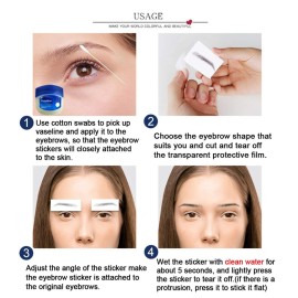 Aaiffey 4D Hair-like Authentic Eyebrows, Brown Imitation Ecological Lazy Natural Tattoo Eyebrow Stickers Waterproof for Woman Makeup Tool 10 Pcs