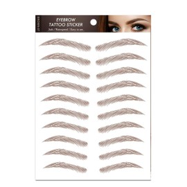 Aaiffey 4D Hair-like Authentic Eyebrows, Brown Imitation Ecological Lazy Natural Tattoo Eyebrow Stickers Waterproof for Woman Makeup Tool 10 Pcs