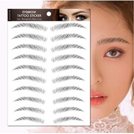 Aaiffey 4D Hair-like Authentic Eyebrows, Brown Imitation Ecological Lazy Natural Tattoo Eyebrow Stickers Waterproof for Woman Makeup Tool 10 Pcs