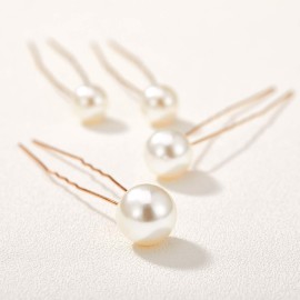 SWEETV 18Pcs Pearl Wedding Hair Pins, Bridal Hair Pins Set Wedding Hair Accessories for Brides
