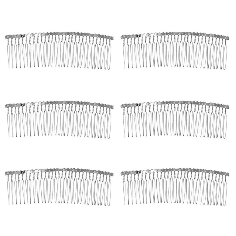 Senkary 10 Pieces Metal Hair Comb Clip Wire Wedding Bridal Veil Combs for Women (30 Teeth, Silver) Senkary 10 Pieces Metal Hair Comb Clip Wire Wedding Bridal Veil Combs for Women (30 Teeth, Silver)