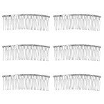 Senkary 10 Pieces Metal Hair Comb Clip Wire Wedding Bridal Veil Combs for Women (30 Teeth, Silver)
