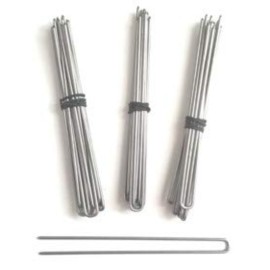 Amish Straight U Shape Heavy Duty Hair Pins (3 Inch, Silver)