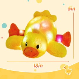 Glow Guards 12\'\' Light up Yellow Duck Stuffed Animal Soft LED Night Light Glowing Plush Toy Pillow Bed Sofa Birthday Children\'s Day for Toddler Kids