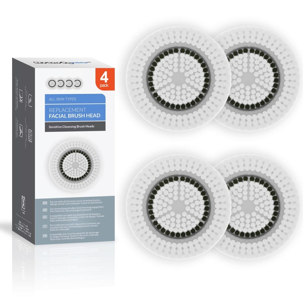Brushmo Brush Head Replacements Compatible with Clarisonic Mia 1, Mia 2, Mia Fit, Alpha Fit, Smart Profile Uplift and Alpha Fit, Sensitive Facial 4 Pack (Sensitive) Brushmo Brush Head Replacements Compatible with Clarisonic Mia 1, Mia 2, Mia Fit, Alpha Fit, Smart Profile Uplift and Alpha Fit, Sensitive Facial 4 Pack (Sensitive)