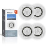 Brushmo Brush Head Replacements Compatible with Clarisonic Mia 1, Mia 2, Mia Fit, Alpha Fit, Smart Profile Uplift and Alpha Fit, Sensitive Facial 4 Pack (Sensitive)