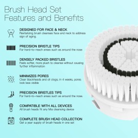 Brushmo Brush Head Replacements Compatible with Clarisonic Mia 1, Mia 2, Mia Fit, Alpha Fit, Smart Profile Uplift and Alpha Fit, Sensitive Facial 4 Pack (Sensitive) Brushmo Brush Head Replacements Compatible with Clarisonic Mia 1, Mia 2, Mia Fit, Alpha Fit, Smart Profile Uplift and Alpha Fit, Sensitive Facial 4 Pack (Sensitive)