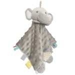 Upalupa Baby Elephant Security Blanket with Teether Toy Colorful Tags Great Shower Gift for Baby Boys