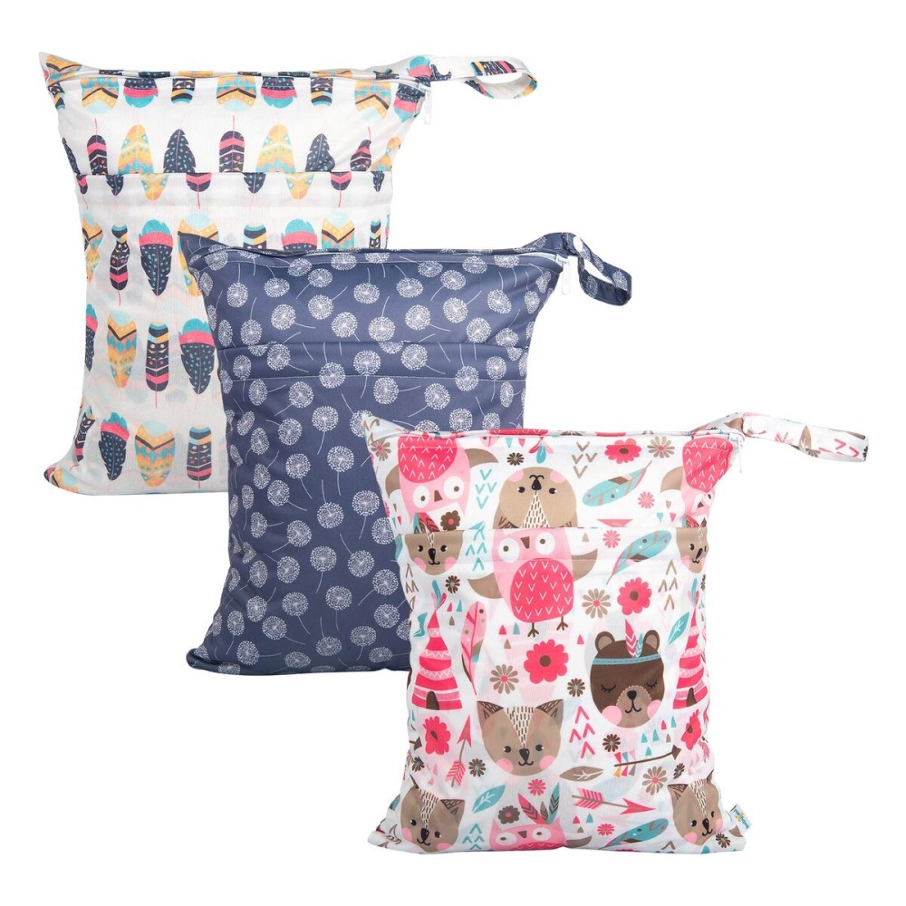 babygoal Wet Dry Bags for Baby Cloth Diapers, Washable Travel Bags, Beach, Pool, Gym Bag for Swimsuits & Wet Clothes with Two Zippered Pockets 3 Pack, 3LN11 babygoal Wet Dry Bags for Baby Cloth Diapers, Washable Travel Bags, Beach, Pool, Gym Bag for Swimsuits & Wet Clothes with Two Zippered Pockets 3 Pack, 3LN11