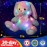 Glow Guards 10\'\' Easter Light up Rainbow Bunny Stuffed Animal,Soft Glowing Rabbit Plush Toy with Lop Eared Night Light,Birthday Christmas for Kids,Girls,Boys