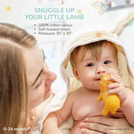 Tickle & Main 5 Pieces Noah\'s Ark Registry Gift Sets for 0-12 Months Baby, Newborn Hooded Towel Set, Storybook with 3 Squirt Toys