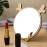 Aestivate Round Compact Desk Mirror, Christmas Deer Ear Shaped Table Standing Wood Framed Mirror Desktop Mirror for Women Girls Makeup Comestic Bathroom Shower Travel Mirror (Deer)