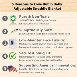 Bublo Baby Organic Preemie Swaddles 4-7 lbs - 3-Pack Premature Babies Swaddle Sleep Sack - Premature Infant Sleeping Sack - Easy Adjustable Baby Swaddle Blanket Wrap (Hearts-Flowers)
