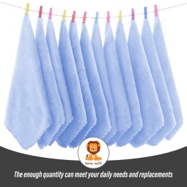 Sunny zzzZZ Ultra Soft 24 Pack Baby Washcloths - 10x10 Inches - Coral Fleece Extra Absorbent Wash Clothes for Babies, Infants and Toddlers - Sensitive Skin and Newborn - Ideal Baby - Sky Blue