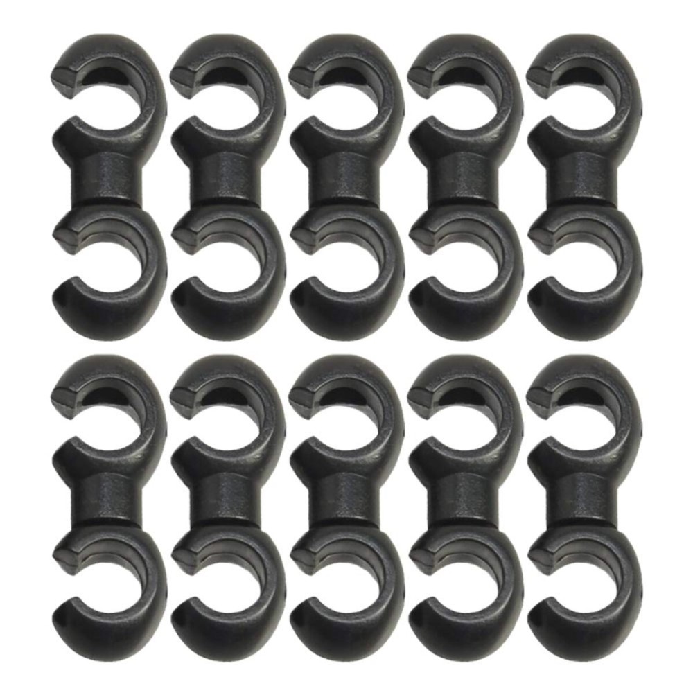 Saipe 10 Pcs Bike Cable Clasps Bicycle Rotatable S-Hook Clips for Brake Cable MTB Bike Road Bicycle