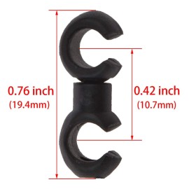 Saipe 10 Pcs Bike Cable Clasps Bicycle Rotatable S-Hook Clips for Brake Cable MTB Bike Road Bicycle