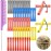 WILLBOND 60 Pieces Hair Perm Rods Set Plastic Cold Wave Perming Rods Hair Curling Rollers with Rat Tail Comb for Hairdressing(Bright Color,Assorted Size)