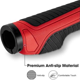 ROCKBROS Mountain Bike Grips Handlebar Bicycle Handlebar Grips Bike Handle Grips Double Aluminum Clamp Lock On Grips for MTB BMX Mountain Bike Handle Bar Ends Black Grey Red Green