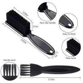 Patelai 2 Pieces Hairdressing Barber Clipper Brush Tools Set, Shaver Razor Trimmer Cleaning Brush with Drawstring Storage Pouch(Black)