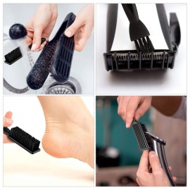 Patelai 2 Pieces Hairdressing Barber Clipper Brush Tools Set, Shaver Razor Trimmer Cleaning Brush with Drawstring Storage Pouch(Black)