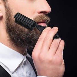 Patelai 2 Pieces Hairdressing Barber Clipper Brush Tools Set, Shaver Razor Trimmer Cleaning Brush with Drawstring Storage Pouch(Black)