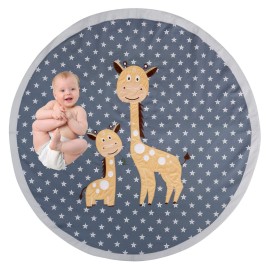 OBERLUX Baby Play Mat Memory Foam - Play Mat for Baby, Machine Washable, 49 inches-Large Non Slip Floor Mat, Playroom Decor, Baby Crawling Mat, Tummy Time Mat, Jungle Animal Safari Theme Baby Mat.