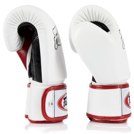 Fairtex BGV1 Muay Thai Boxing Training Sparring Gloves for Men, Women, Kids| Premium Quality, Light Weight & Shock Absorbent 14 oz Boxing Gloves -White/Black/Red