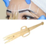 Eyebrow Stencil Ruler, Eyebrow Stencil Positioning DIY Ruler Calipers Microblading Supplies Shaper Ruler Permanent Makeup Gold Ratio Eyebrow Measure Tool Stainless Steel Eyebrow Measuring Tool (gold)