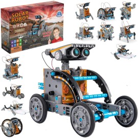 WISHKY TOYS STEM 12-in-1 Solar Robot Toys, Building Science Educational Experiment Kit for Kids Aged 8-12 | 190 Pcs Robotics kit for Kids, Young Engineer Gift for Boys Girls Aged 8-12 & Up