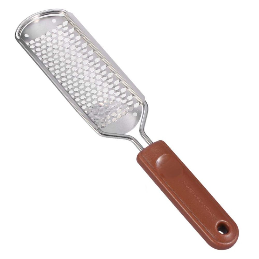 TOPINCN Foot Grater, 2 Stainless Steel Foot File Foot Care Pedicure Metal Tool for Salon(Khaki)