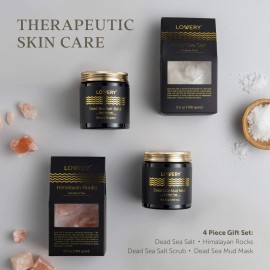 Gifts for Him, Dead Sea Minerals Spa Gift Box for Women & Men, Self Care Kit, Pink Himalayan Rocks, Dead Sea Bath Salt, Body Scrub & Mud Mask - Birthday, Thank You, Gift for Her