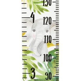 Juvale Safari Canvas Growth & Height Chart for Kids & Baby - Jungle Nursery Theme Growth Chart with Wooden Frame for Safari Nursery Decor - 79 x 7.9 Inches - Playroom Wall Decor