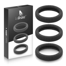 Lebrke 50 Hair Bobbles Black - Premium Elastic Bands Hair Bands - Elastic and Cotton - Elastic Bands for Women and Girls Bun - Hair Band Ponytail Rubber
