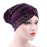 Bohend Rhinestone Turban Headband Sleep Headwrap Wide Sparkly Sleep Crystal Muslim Hat Headwear Beanie Velvet Hat Cap Hair Wrap for Women and Girls (Deep Purple)