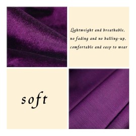 Bohend Rhinestone Turban Headband Sleep Headwrap Wide Sparkly Sleep Crystal Muslim Hat Headwear Beanie Velvet Hat Cap Hair Wrap for Women and Girls (Deep Purple)