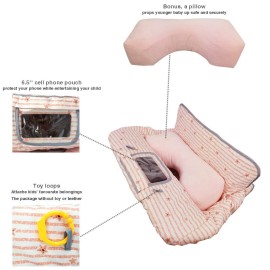 Shopping Cart Cover for Baby/Toddler 2-in-1 High Chair Cover, Easy Attach & Remove, with Cellphone Holder, Pink Strip Star