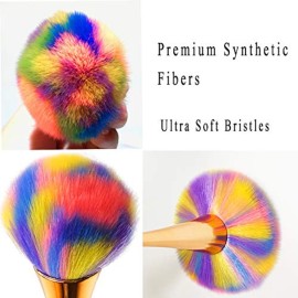 Large Powder Mineral Brush,Foundation Makeup Brush,Powder Brush and Blush Brush for Daily Makeup (5Colors) 