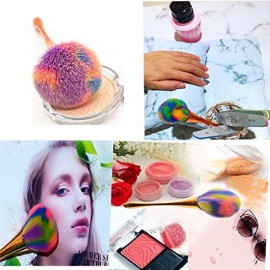 Large Powder Mineral Brush,Foundation Makeup Brush,Powder Brush and Blush Brush for Daily Makeup (5Colors) 