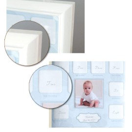 KMAKII Collage Photo Frame for Baby First Year 12 Month Keepsake Picture Photo Frame -Gift for Mom to Be or Expecting Parents-White