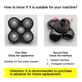 Men\'s Electric Head Shaver Replacement Heads 5 Blades Head Shavers for Bald Men Replacement Heads,Men\'s Head Shaver Blade,Wet & Dry Compatible Waterproof Multi Functional Men\'s Electric Head Shaver Replacement Heads 5 Blades Head Shavers for Bald Men Replacement Heads,Men\'s Head Shaver Blade,Wet & Dry Compatible Waterproof Multi Functional