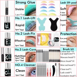 Lash Lift Kit, Lash Lifting and Brow Lamination 2 in 1, DIY Eyelash Perm At Home, Perming Lashes With Strong Glue(lash and eyebrow lift kit)